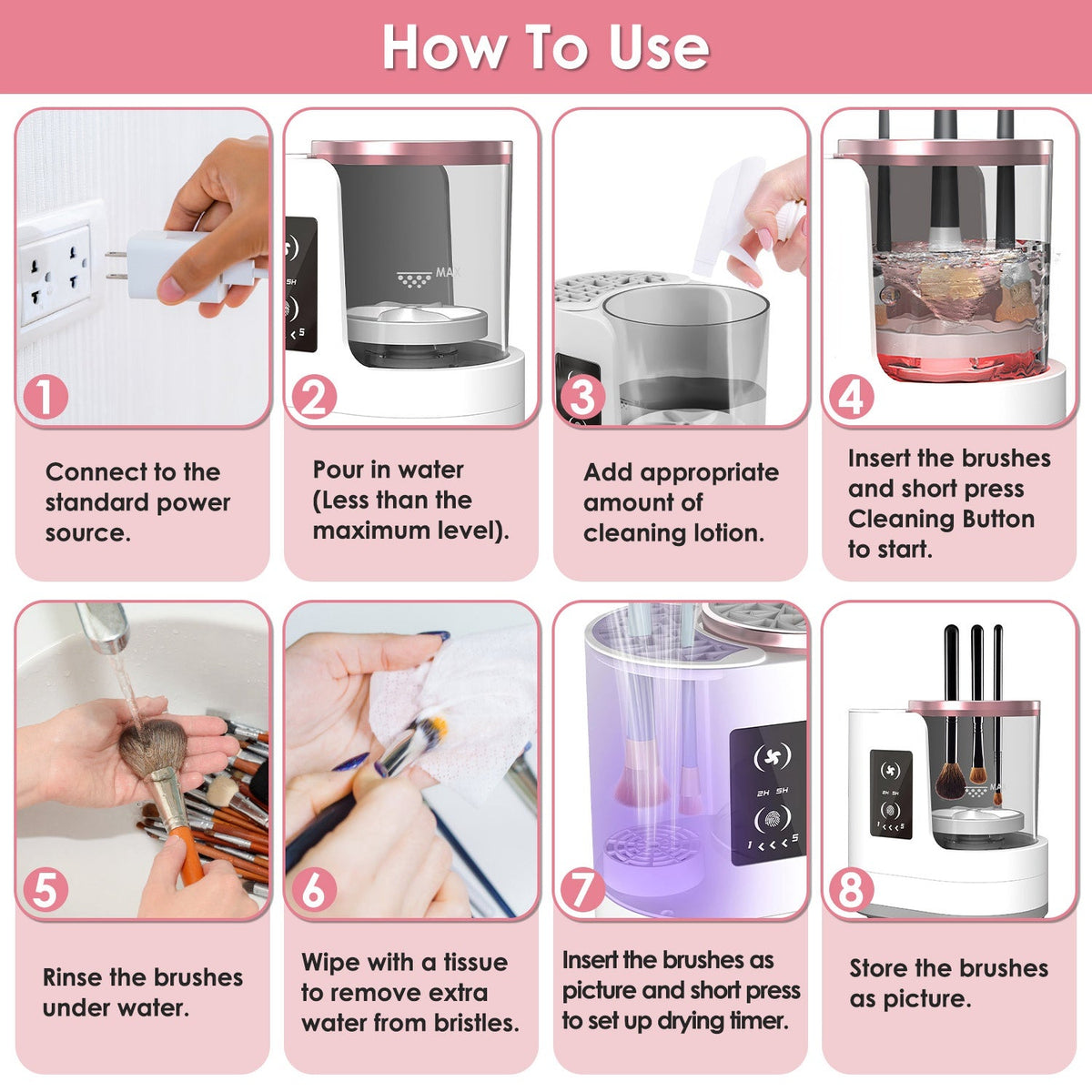 4-in-1 Automatic Makeup Brush Cleaner, Dryer, and Sanitizer