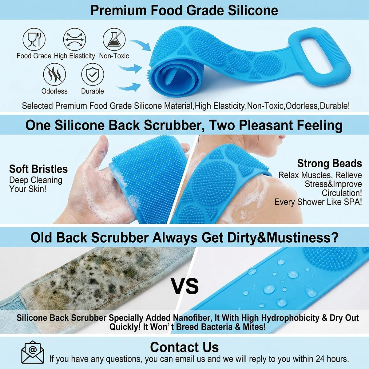 🛁Silicone Bathing Scrubber Belt for Men & Women